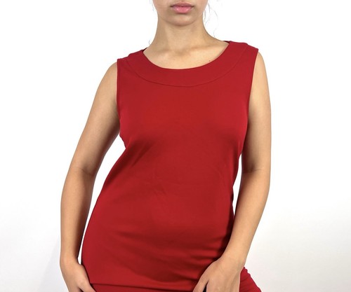 JOHN GALLIANO Red Sleeveless A-Line Shift Midi Dress Size 30 / 44 - Picture 2 of 13