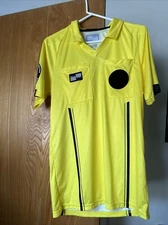 Men’s Small Official Sports Yellow Soccer Referred Jersey