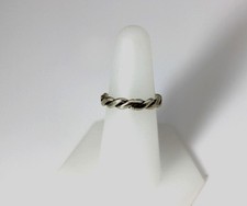 Lovely Sterling Silver Twist Band Ring Size 6.75 - 11924
