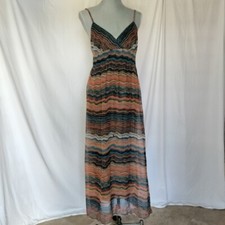 She's Cool Women  Summer Long Maxi  Multi color Chevron pattern dress
