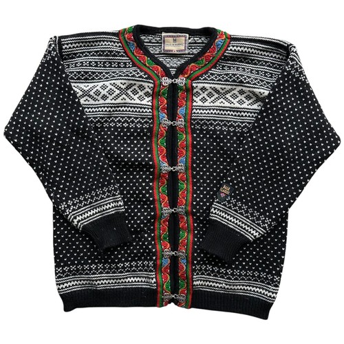 Cardigan maglione sci vintage DALE OF NORWAY classico sede 100% lana M