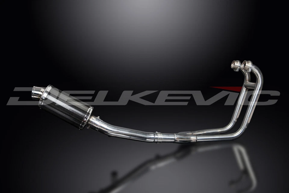 Silenciador de carbono ovalado 2-1 9" escape completo Suzuki GS500 E/F 1989-2009 Foto 3 de 4