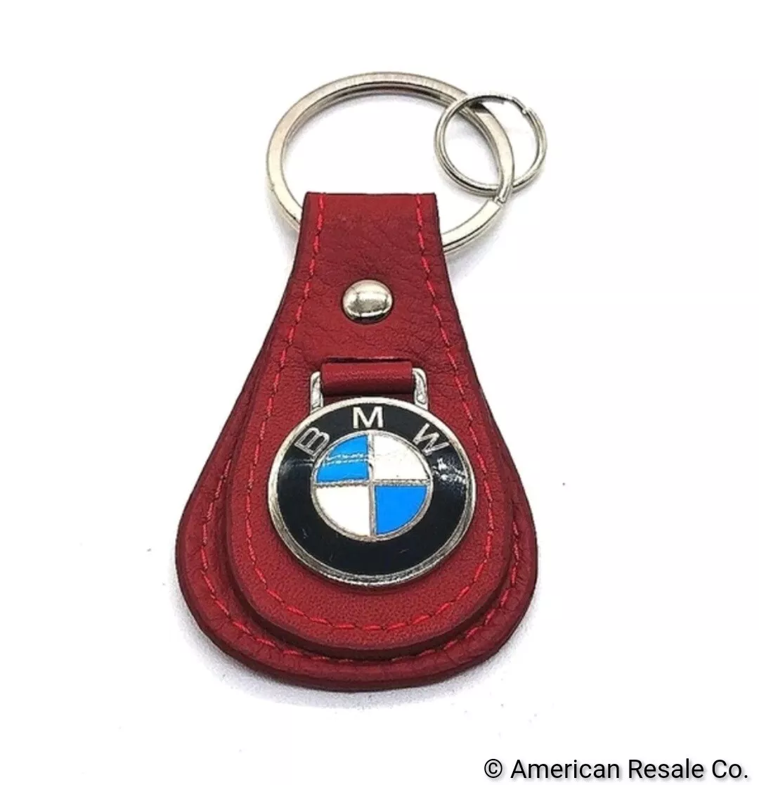 Authentic Vintage BMW Red Leather Logo Keychain Key Fob OEM eBay