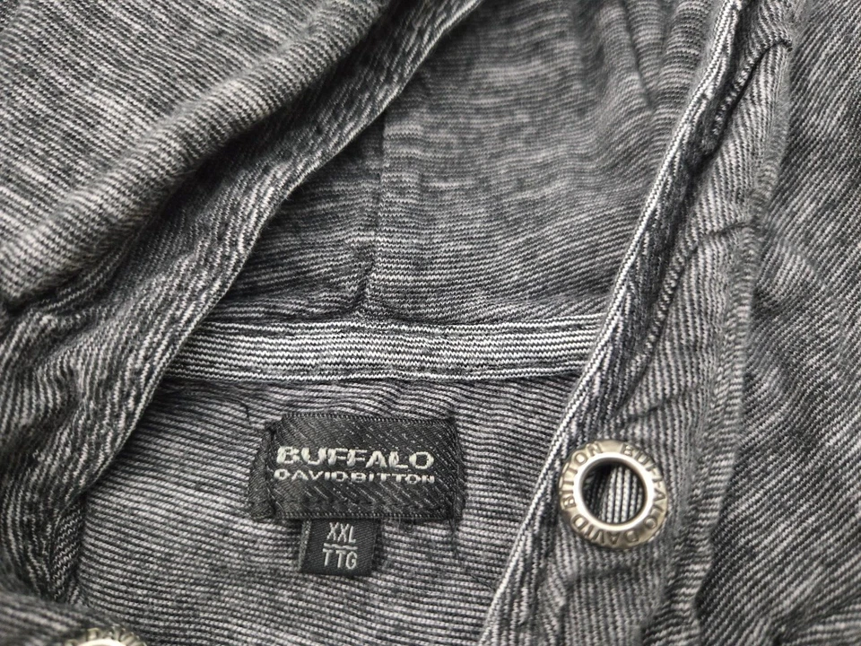 Buffalo David Bitton Hoodie Mens XXL Pullover Gray Sweatshirt Long Sleeve - Image 2 of 4