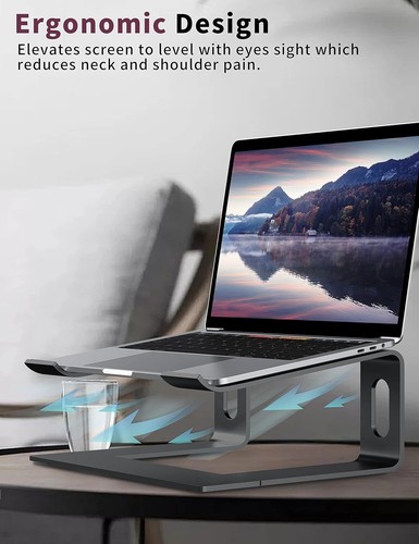 Laptop Stand for Desk, Aluminum Computer Riser, Ergonomic Notebook Holder - Picture 5 of 6