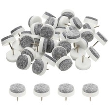 40 Pcs 24 mm Nail-on Felt Pads, Round Felt Furniture Sliders Pads, White