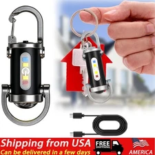 Super Bright LED Mini Flashlight USB Rechargeable Pocket Keychain Torch - 2025