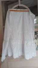Ancien Jupon en coton dentelles broderies 1900 monogramme LM