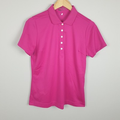 Nike Golf Poloshirt Damen Large Rosa Kurzarm Kragen Dri-Fit