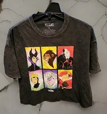 Villans Women Graphic Tshirt Size XL Baggy Crop