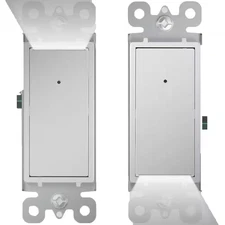 Easy to Install 3 Way Light On-Off Push Button Light Switch in White with Light