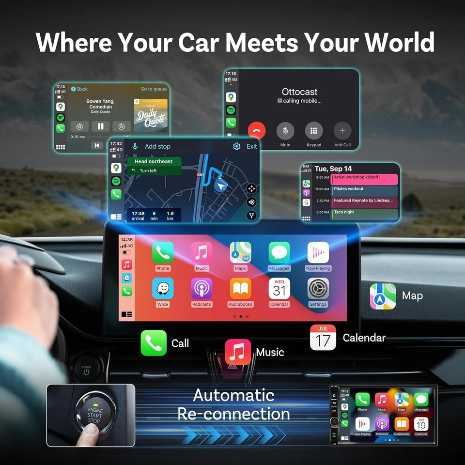 Ottocast Mini 2 IN 1 Wireless CarPlay Android Auto Adapter 5G w/Smart Button DE - Bild 4 von 4