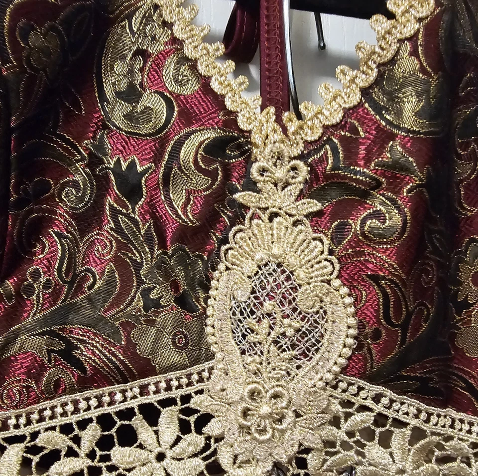 Genie Costume set Women's Red/Maroon Gold lace Halloween Large Tall/XL Tall. - Image 2 of 4