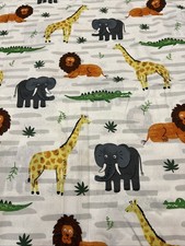 Zoo / Safari Animal Fabric, Giraffe,Lion,Elephant, Alligator/ Crocodile,Kids,BTY
