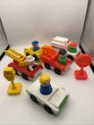 Vintage Fisher Price Little People Cars  Fire Truck Taxi Ambulance Tow Truck +