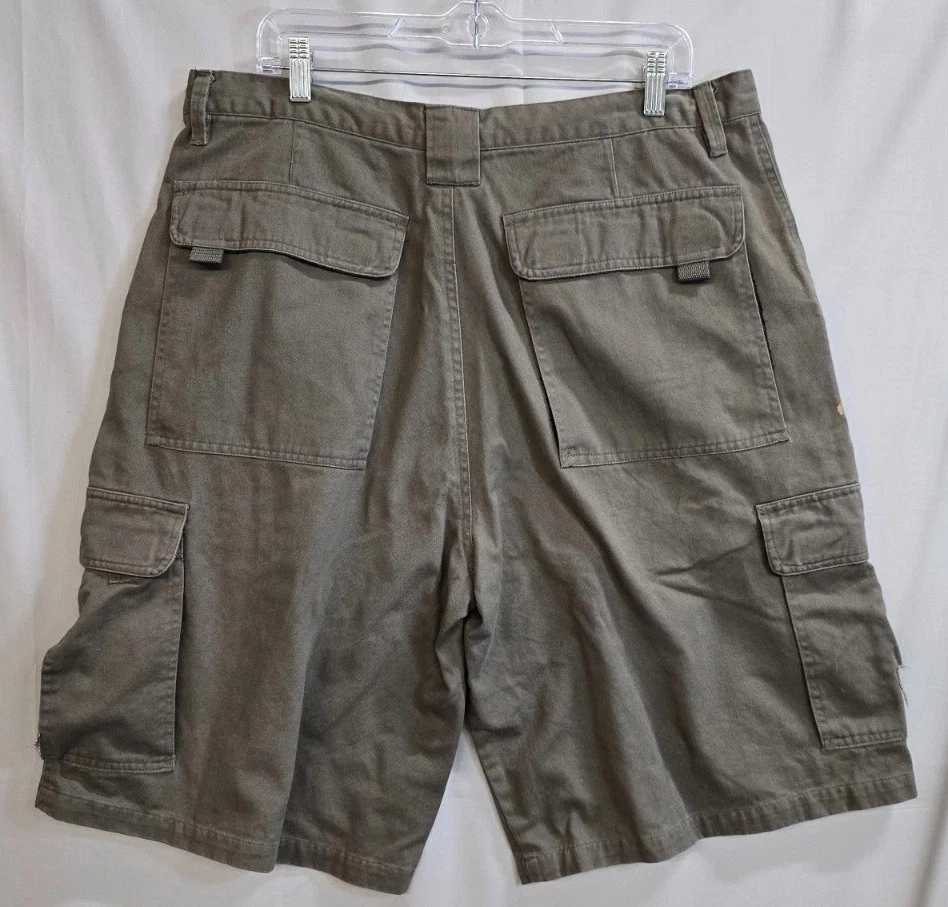 Pantalones Cortos Cascade Para Hombres 38 Verde Oliva Algodón Informal Exterior Senderismo Bolsillos de Carga Foto 2 de 4