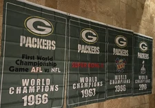 Green Bay Packers Super Bowl Championship 2x3 Ft. Flag Wall Banner - Set of 4