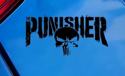 LUSTIGE AUTOAUFKLEBER AUFKLEBER STOßSTANGE FENSTER VINYL VON THE PUNISHER SCHÄDEL 