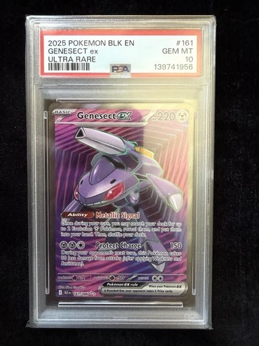 2025 Pokémon Genesect EX #161 PSA 10 Ultra Rare Black Bolt