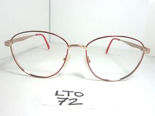 Vtg 80s Liberty Round Eyeglass Frame WY-14-2 Gold Red Japan LTO-72 