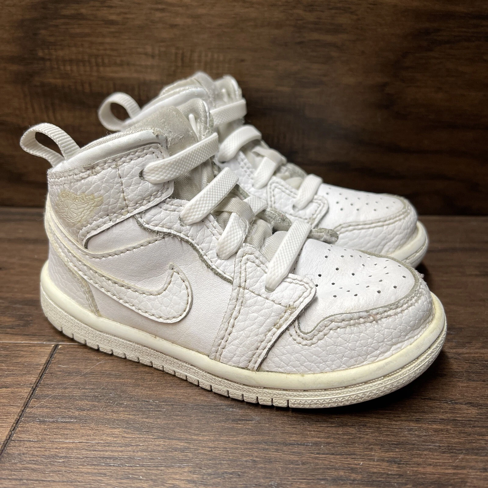 Nike Air Jordan 1 Mid White (TD) taglia 7c 640735 130 "usate"
