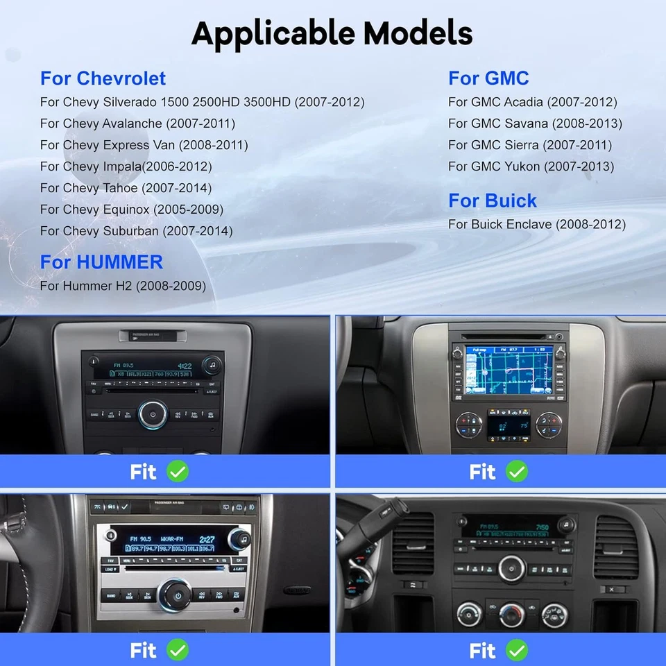 For Chevy Silverado 2007-2013 1500 2500 4core 4+64G Carplay Stereo 8" Radio GPS Foto 3 de 4