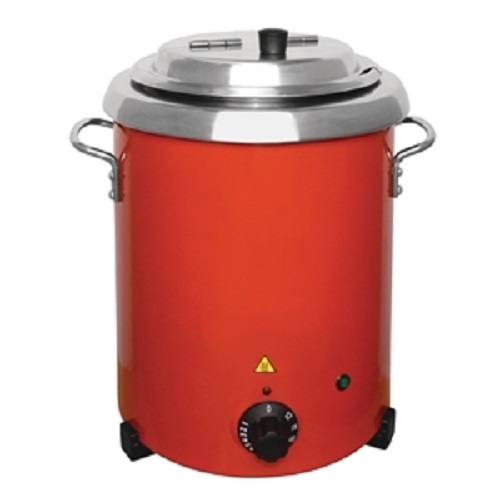Buffalo Red Soup Kettle with Handles 5.7 litre ltr Hinged Lid GH227  Catering