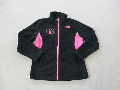 The North Face Jacket Girls Large Black Pink Full Zip Fuzzy Coat Kids Youth Ebay