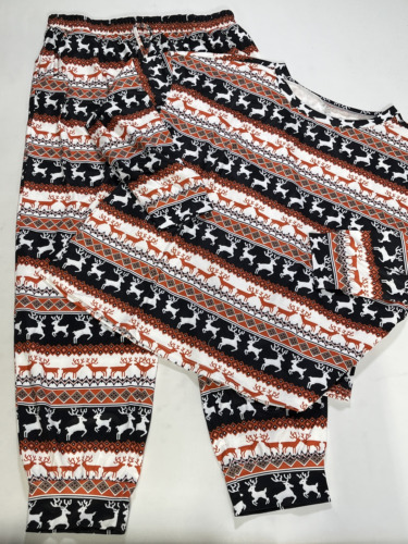 Mens Reindeer Black Pajama Set Size XL EUC - Foto 1 di 4