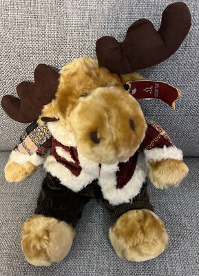 Dan Dee Collector's Holiday Moose Plush in Coat & Pants 14'' Stuffed With Tag