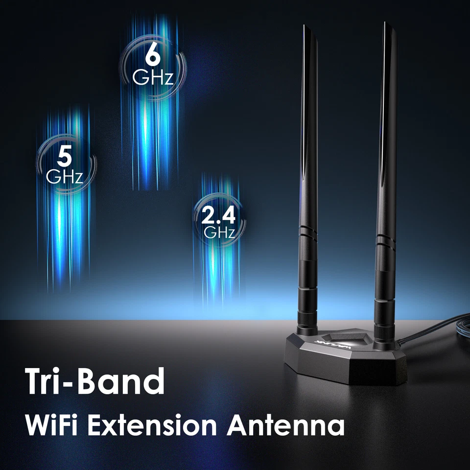 Tri-band WiFi 6E BT for WiF Router Dual Antenna with Extension Cable SMA Antenna - Image 3 of 4