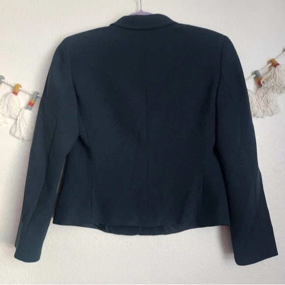 Giorgio Armani Herringbone Green Wool 3 Button Down Blazer Contemporary Designer - Image 2 of 4