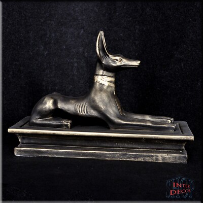 Figur Statue Anubis Pharao Gott Skulptur Dekofigur Ägyptische Antike Stuckgips