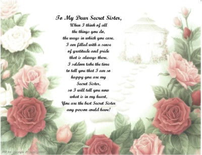 Personalized Poem Gift for that Special Secret Sister (See all styles) | eBay