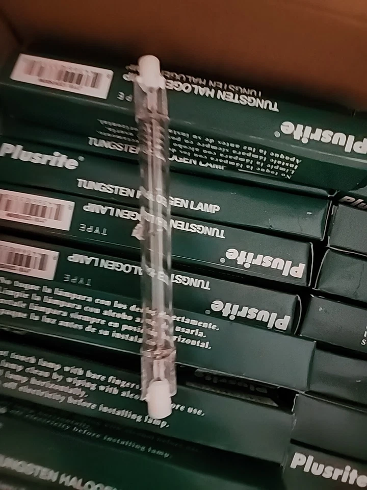 批量 65 Plusrite 钨卤素灯 Plusrite J118 120V 500 瓦 全新带盒 — 第 3/4 张图片