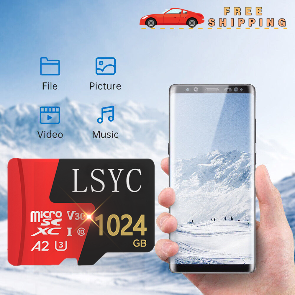 Memory Card 1TB Micro SD UHS-I U3 A2 V30 for Nintendo-Switch W/ Adapter 2023 New