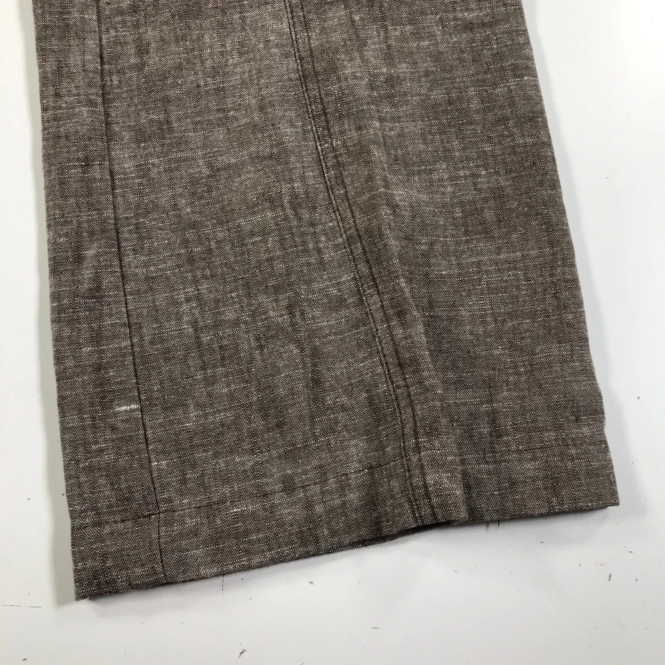 Pantalones de lino Mexx para mujer 12 marrón jaspeado holgados piernas rectas anchas ligeros Foto 2 de 4