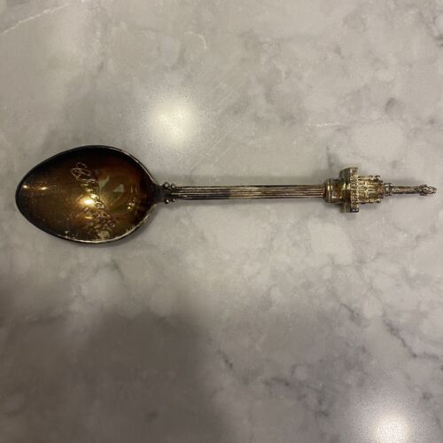 Vintage WAPW Silverplate CHICAGO 4.5" Teaspoon Spoon WATER TOWER - Picture 1 of 6
