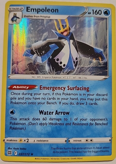 Pokemon - EMPOLEON 037/172 - Brilliant Stars - Holo Rare - NM/M