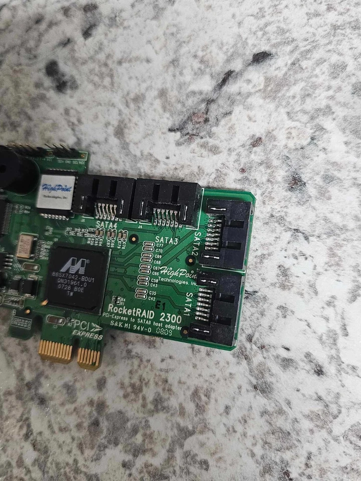 HighPoint RocketRAID 2300 PCI Express SATA II 4 Port Controller Card TESTED - Image 2 of 3