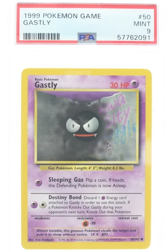 PSA 9 MINT 1999 Pokémon Game Base #50 Gastly !!!