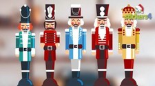5 Colourful Christmas Nutcracker Soldiers Xmas Glass Window Clings
