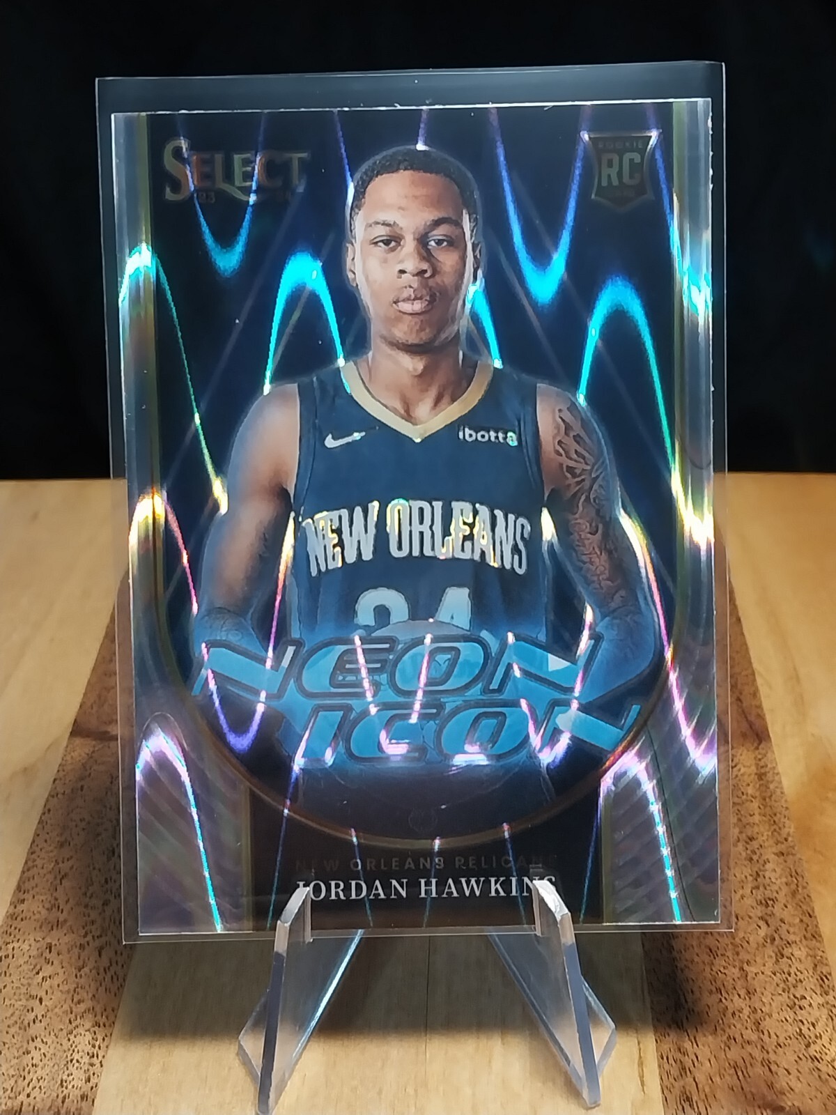 2023-24 JORDAN HAWKINS RC SELECT NEON ICON TECTONIC PRIZM INSERT NEW ORLEANS...