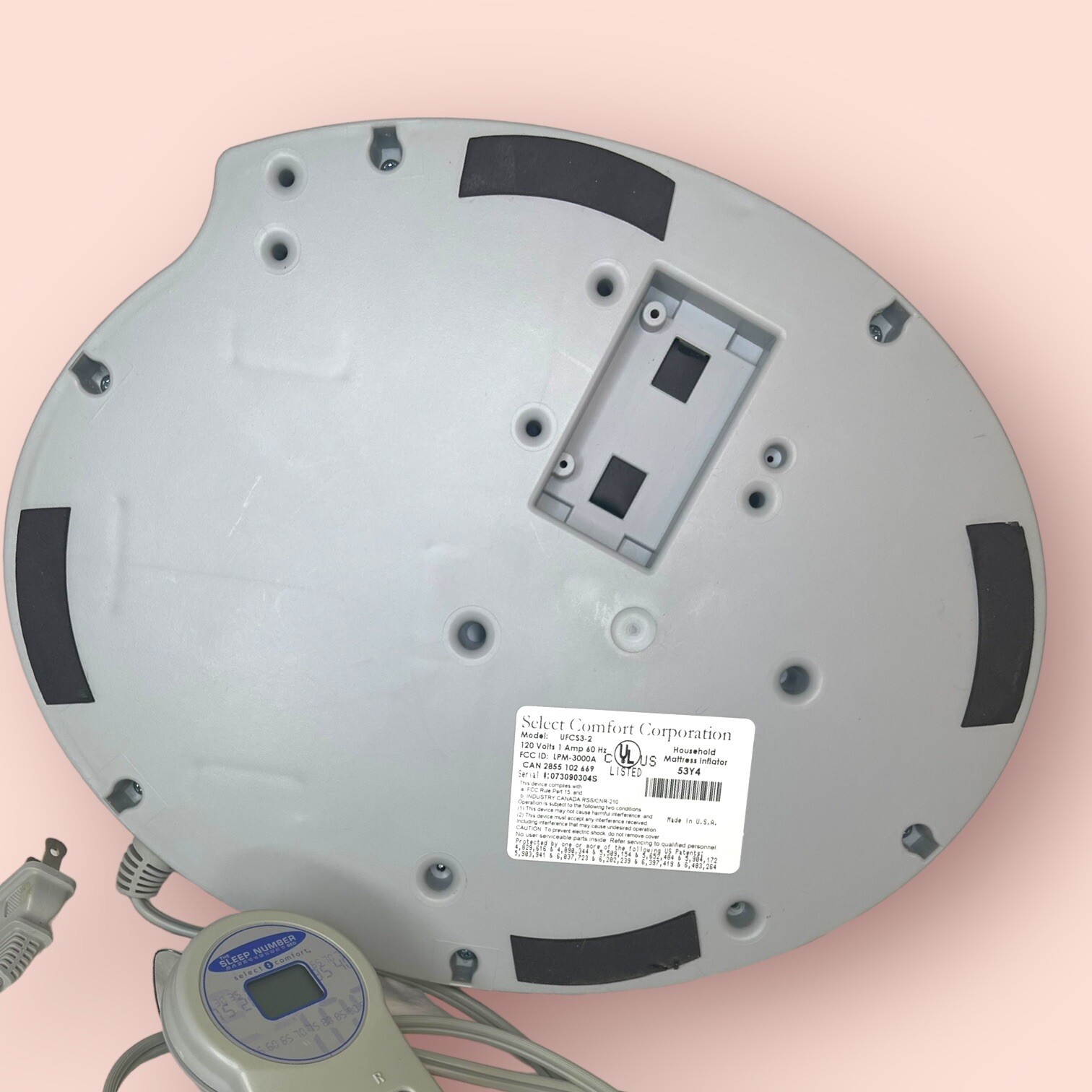 Sleep Number Select Comfort Air Pump UFCS32 + Wireless Remote Tested