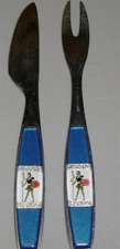 Vintage Decorative Stainless Steel Serving Set Knife and Fork ~ 6.75" Long