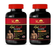 GET HARD PILLS - Libido Testosteron maca capsules organic mens health 2 Bottles
