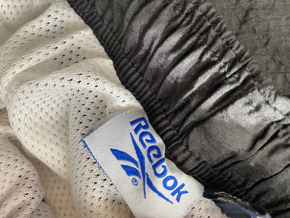 Reebok Men’s Shorts Black XXL Redskins Nylon Swim Trunks Stripe Trim Vtg #825 - Image 3 of 4