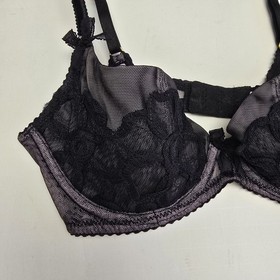 Agent Provocateur Bra Size 34C Black Lace Mesh Bow Detail Sexy Womens Balconette