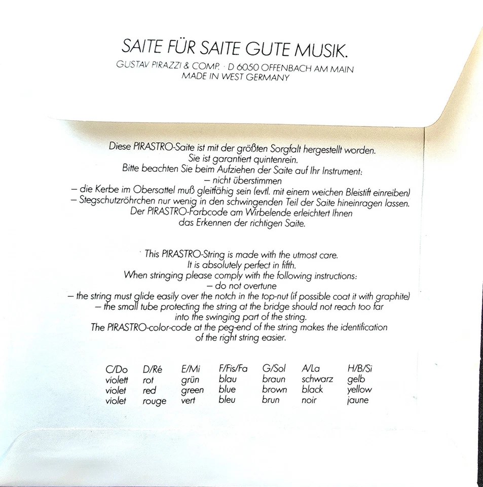 Pirastro Wondertone Black Label Cello D String 4/4 Size #2372 - Image 2 of 2