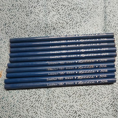 10 Count Dixon LADDIE 304 Blue Pencil unsharpened  lead fast made in USA 